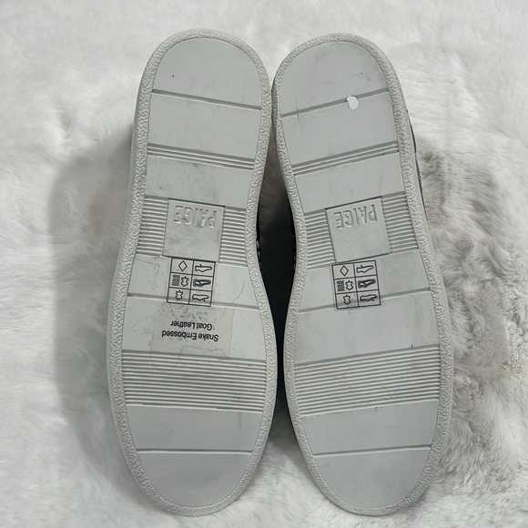 New Paige Annie Snake Embossed Mid Top Goat Leather Sneaker - Picture 9 of 11